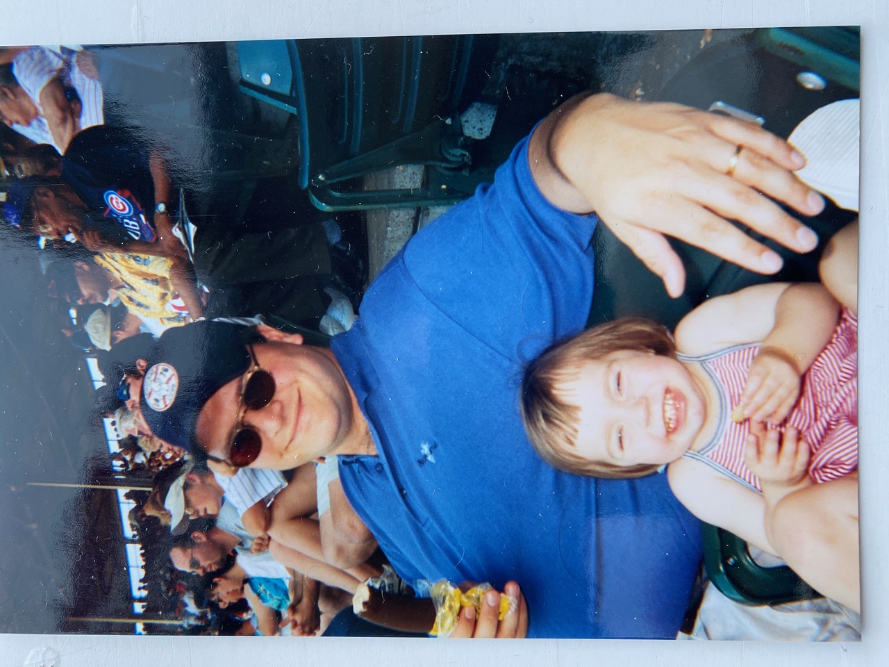 Christian Sheppard with his daughter Cecilia at a baseball game